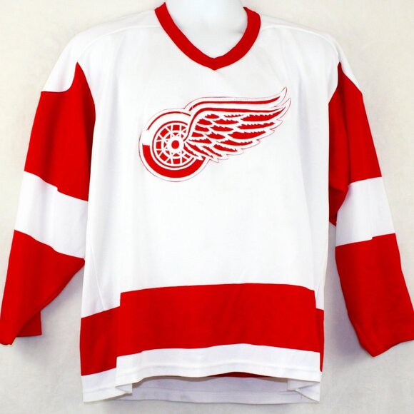 Vintage 80s CCM Maska Detroit Red Wings NHL Hockey Jersey Mens Medium - Picture 1 of 9